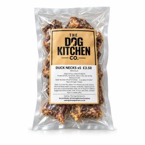 Duck Necks x5 dog treats in The Dog Kitchen Co. packet